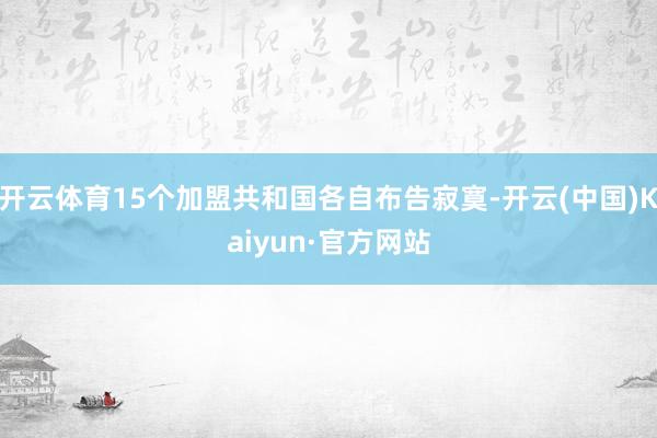 开云体育15个加盟共和国各自布告寂寞-开云(中国)Kaiyun·官方网站